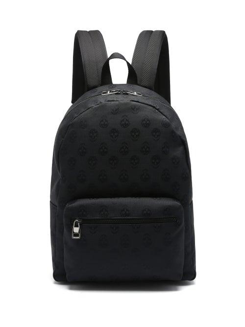 Matchesfashion.com Alexander Mcqueen - Metropolitan Biker Skull Coated-canvas Backpack - Mens - Black