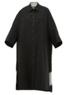 Matchesfashion.com Joseph - Baker Oversized Cotton-blend Shirt Dress - Womens - Black Multi