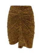 Matchesfashion.com Isabel Marant - Jomily Ruched Leopard Print Mini Skirt - Womens - Black Yellow