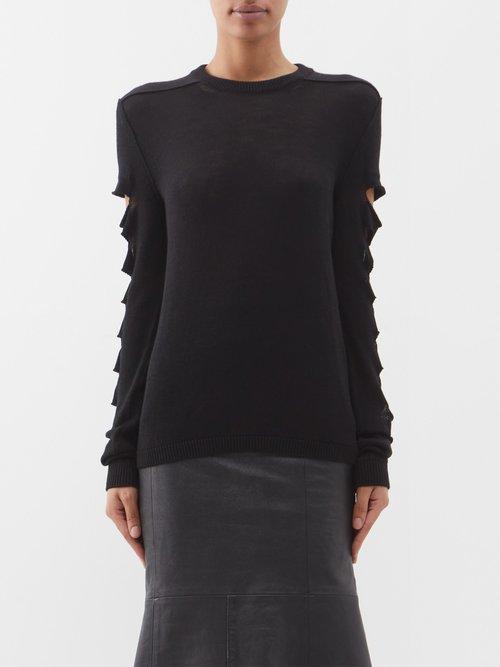 Rick Owens - Spartan Cutout-sleeve Wool-blend Sweater - Womens - Black