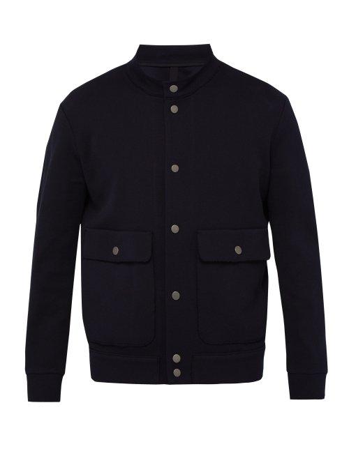 Matchesfashion.com Harris Wharf London - Flap Pocket Cotton Bomber Jacket - Mens - Dark Blue