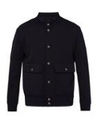 Matchesfashion.com Harris Wharf London - Flap Pocket Cotton Bomber Jacket - Mens - Dark Blue