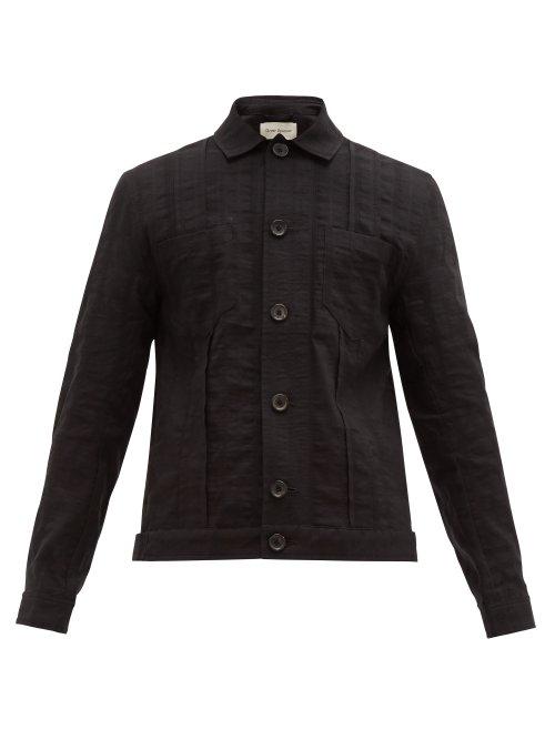 Matchesfashion.com Oliver Spencer - Havana Linen Blend Jacket - Mens - Black