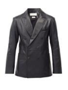 Matchesfashion.com Alexander Mcqueen - Double-breasted Leather Jacket - Mens - Black