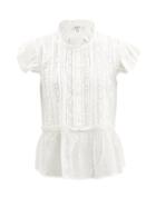 Matchesfashion.com Sea - Ingrid Shirred Broderie-anglaise Cotton Blouse - Womens - White