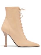 Matchesfashion.com Brock Collection - X Tabitha Simmons Leather Ankle Boots - Womens - Light Pink