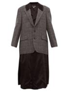 Matchesfashion.com Junya Watanabe - Layered Wool And Satin Jacket - Womens - Grey Multi