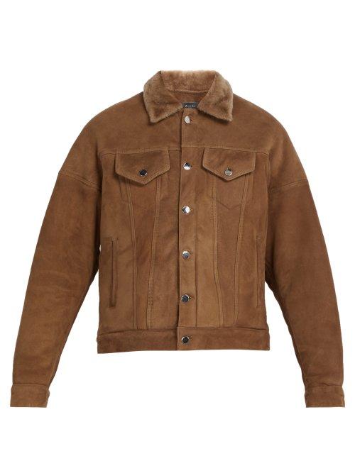 Matchesfashion.com Amiri - Oversized Shearling Trucker Jacket - Mens - Brown