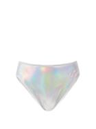 Matchesfashion.com Norma Kamali - High-rise Iridescent Bikini Briefs - Womens - Silver