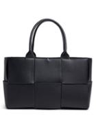 Bottega Veneta - The Arco Medium Intrecciato-leather Tote Bag - Womens - Black