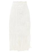 Totme - Crinkled-silk Midi Skirt - Womens - Ivory