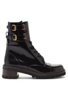 Matchesfashion.com See By Chlo - Mallory Buckled-strap Leather Boots - Womens - Black