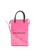 Balenciaga - Shopping Mini Croc-effect Leather Cross-body Bag - Womens - Fuchsia