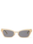 Matchesfashion.com Self-portrait - Eloise Cat Eye Acetate Sunglasses - Womens - Ivory