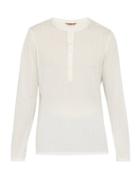 Matchesfashion.com Barena Venezia - Ribbed Cotton Piqu Henley Shirt - Mens - White