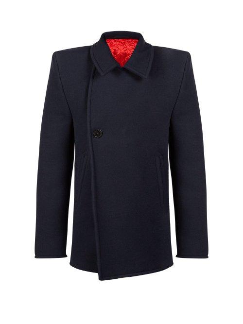 Matchesfashion.com Balenciaga - Structured Shoulder Peacoat - Mens - Navy