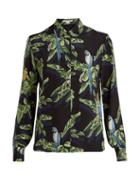 Matchesfashion.com Stella Mccartney - Parrot Print Silk Shirt - Womens - Black Print