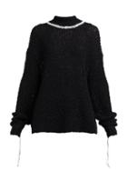 Matchesfashion.com Jil Sander - High Neck Cotton Blend Sweater - Womens - Black Multi