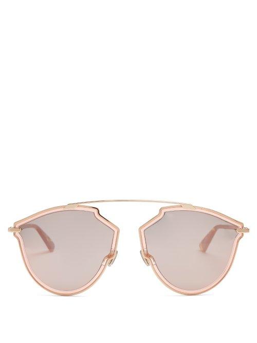 Matchesfashion.com Dior Eyewear - Diorsorealrise Cat Eye Sunglasses - Womens - Pink