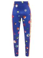 Walter Van Beirendonck - Cartoon-print Jersey Bike Leggings - Mens - Blue