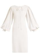 Matchesfashion.com Osman - Maxine Blouson Sleeve Midi Dress - Womens - Ivory