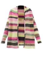 Matchesfashion.com The Elder Statesman - Italy Striped Cashmere Cardigan - Womens - Pink Multi