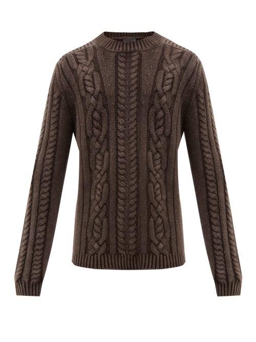 Matchesfashion.com Iris Von Arnim - Owen Cable Knit Cashmere Sweater - Mens - Brown