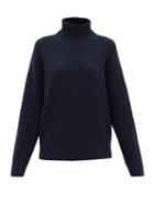 Matchesfashion.com Gabriela Hearst - Wigman Roll-neck Ribbed Cashmere Sweater - Womens - Navy