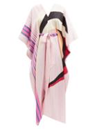 Louisa Parris - The Capri Colour-block Silk Dress - Womens - Pink Print