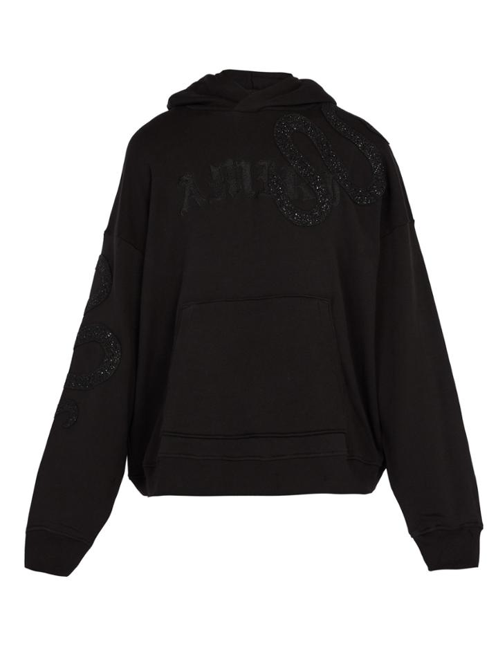 Amiri Logo-embroidered Cotton-jersey Hooded Sweatshirt