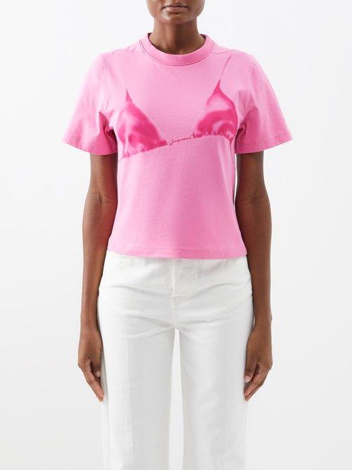 Jacquemus - Bikini-print Cotton-jersey T-shirt - Womens - Pink