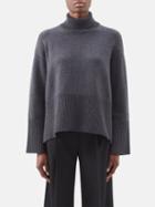 Toteme - Wool-blend Roll-neck Sweater - Womens - Dark Grey