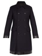 Matchesfashion.com Prada - Double Breasted Padded Wool Coat - Mens - Navy