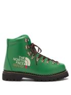Gucci - X The North Face Logo-print Leather Boots - Mens - Green