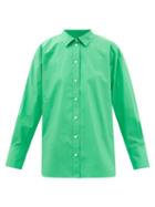 Frame - The Oversized Organic-cotton Shirt - Womens - Green