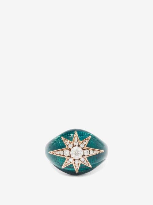 Selim Mouzannar - Ada Diamond & 18kt Rose Gold Ring - Womens - Green Gold