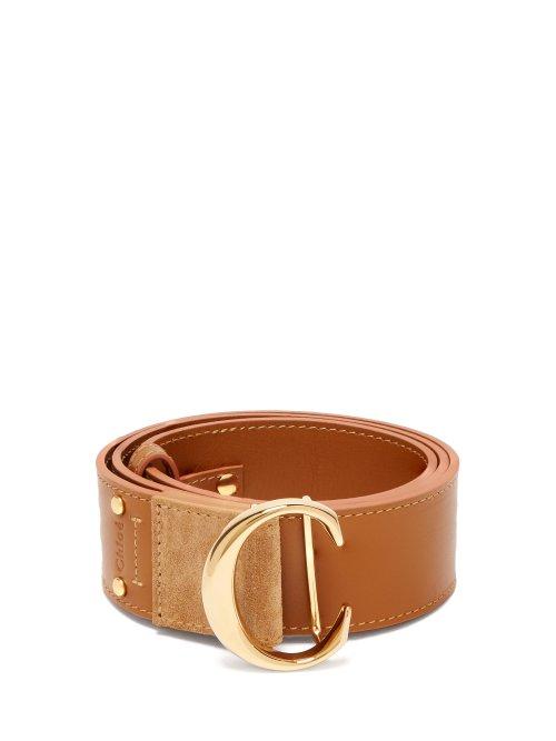 Matchesfashion.com Chlo - Monogram Buckle Leather Belt - Womens - Yellow