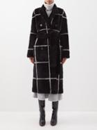 Joseph - Bourdon Double-breasted Shearling Coat - Womens - Black Grey