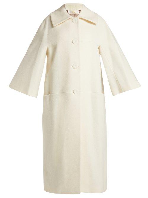 Matchesfashion.com Sara Battaglia - Wool Blend Coat - Womens - Cream