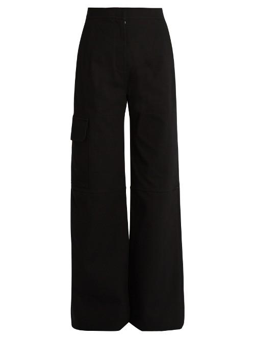 J.w.anderson Wide-leg Cotton And Wool-blend Trousers