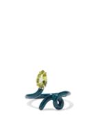 Bea Bongiasca - Baby Vine Peridot, Enamel & 9kt Gold Ring - Womens - Green Multi