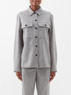 Jil Sander - Flap-pocket Wool Shirt - Womens - Grey
