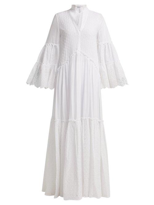 Matchesfashion.com My Beachy Side - Chelsea Tiered Cotton Maxi Dress - Womens - White