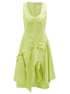 Matchesfashion.com Molly Goddard - Baldwin Gathered Cotton Midi Dress - Womens - Green