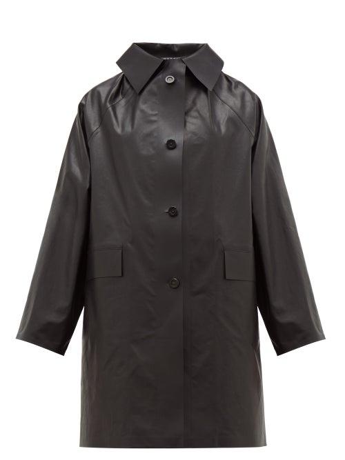 Matchesfashion.com Kassl Editions - Single Breasted Coated Cotton Blend Coat - Womens - Black