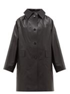 Matchesfashion.com Kassl Editions - Single Breasted Coated Cotton Blend Coat - Womens - Black