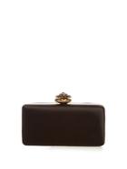 Alexander Mcqueen Heart-clasp Satin Box Clutch