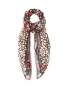 Alexander Mcqueen Heart And Skull-print Silk-chiffon Scarf