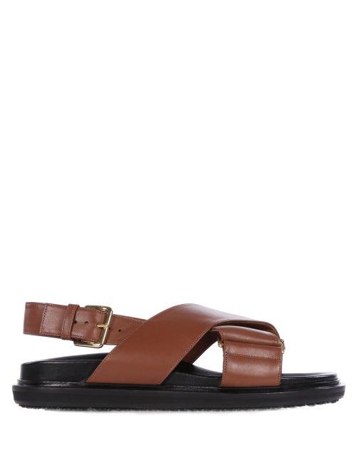 Matchesfashion.com Marni - Fussbett Smooth Leather Sandals - Womens - Tan