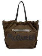 Alexander Mcqueen - Bundle Graffiti-logo Nylon Tote Bag - Womens - Khaki